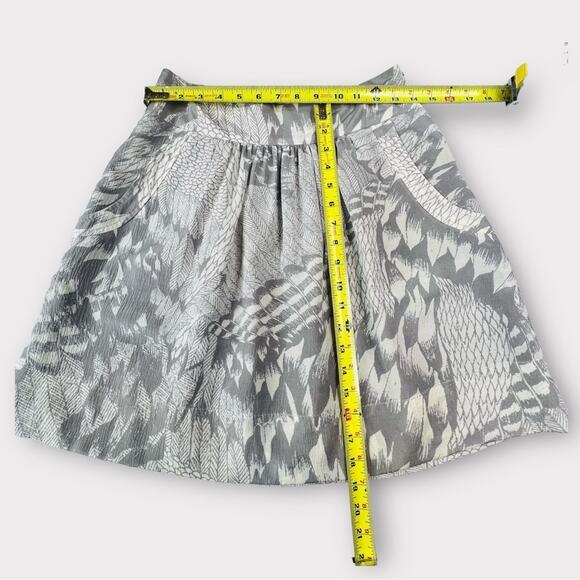 Banana Republic Heritage Label Skirt SZ 0 Silk Blend Retro Print Pockets Preppy - Picture 6 of 7